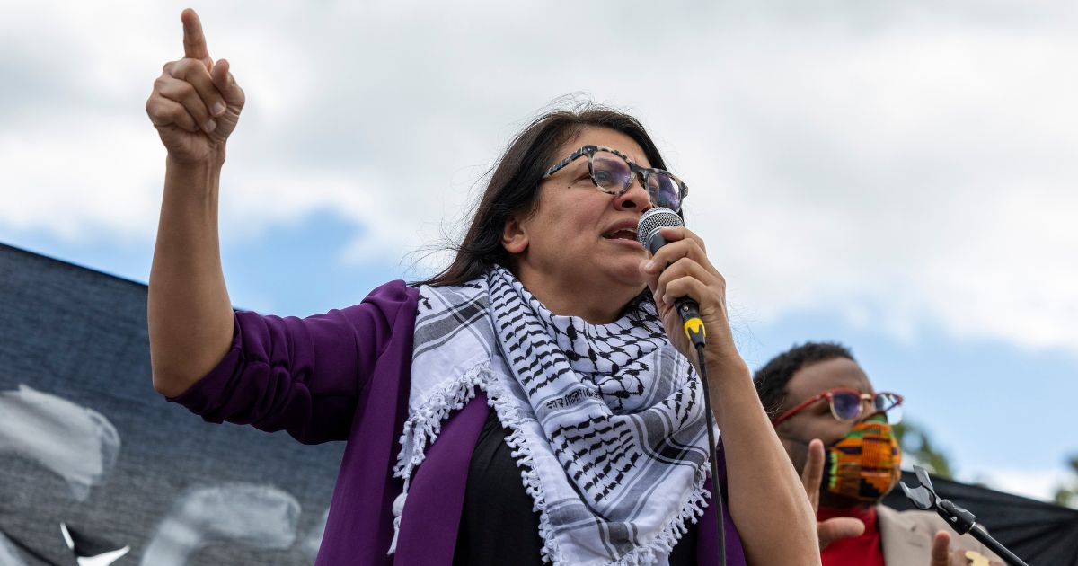 Democratic Rep. Rashida Tlaib of Michigan speaks during a demonstration calling for a ceasefire in Gaza near the Capitol in Washington on Wednesday.