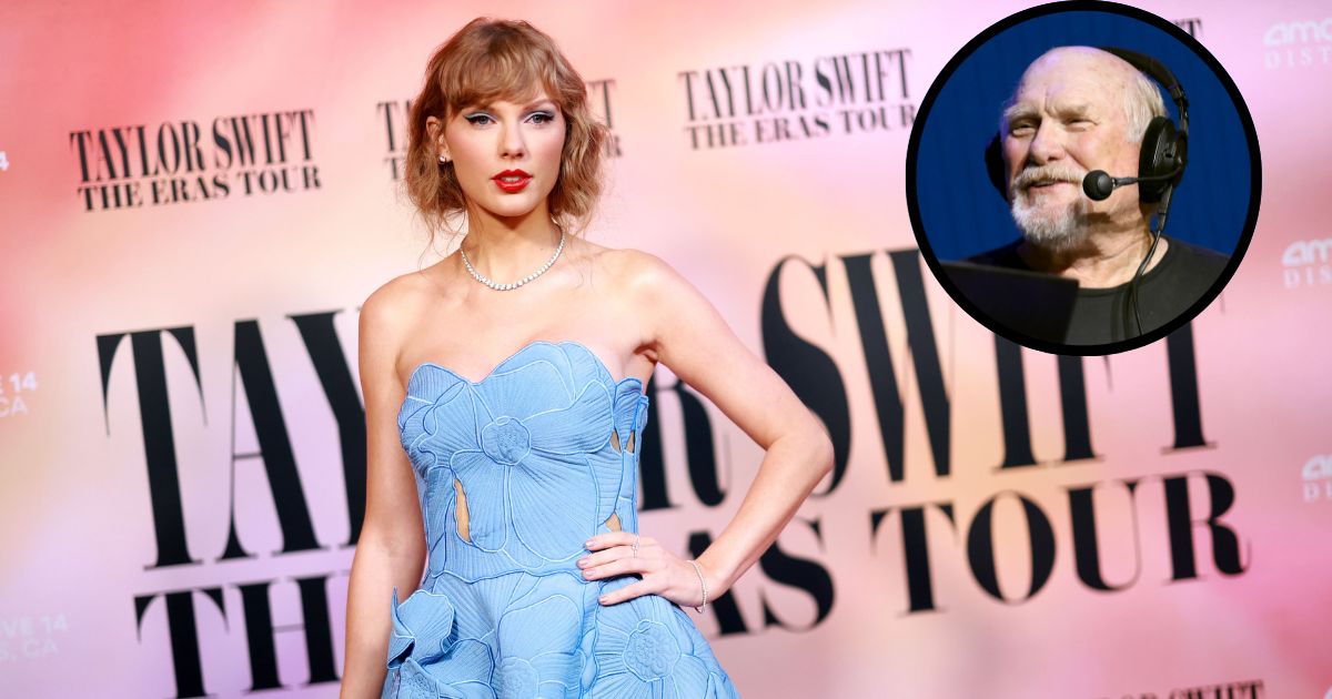 Sports commentator Terry Bradshaw, inset, may have angered fans of Taylor Swift by questioning whether the music megastar does all the singing live on her 3-hour "Eras Tour" concert.