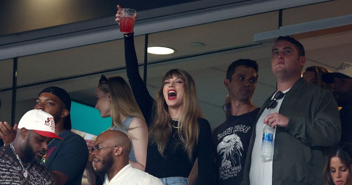 Singer Taylor Swift cheers prior to the game between the Kansas City Chiefs and the New York Jets at MetLife Stadium in East Rutherford, New Jersey, on Oct. 1.