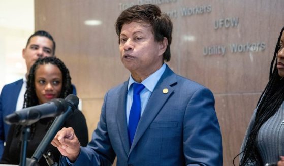 Shri Thanedar speaks during a news conference with Congressional Progressive Caucus members at AFL-CIO headquarters in Washington on Nov. 13, 2022.