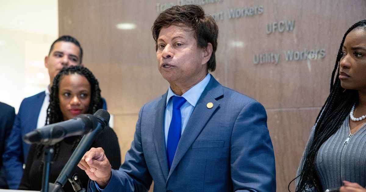 Shri Thanedar speaks during a news conference with Congressional Progressive Caucus members at AFL-CIO headquarters in Washington on Nov. 13, 2022.