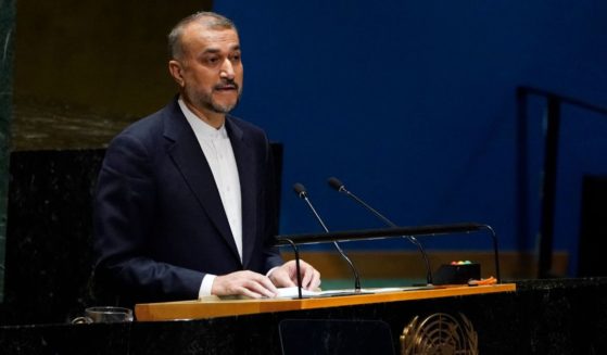 Iranian Foreign Minister Hossein Amirabdollahian speaks during an emergency special session on the Israeli-Palestinian conflict at the United Nations in New York on Thursday.