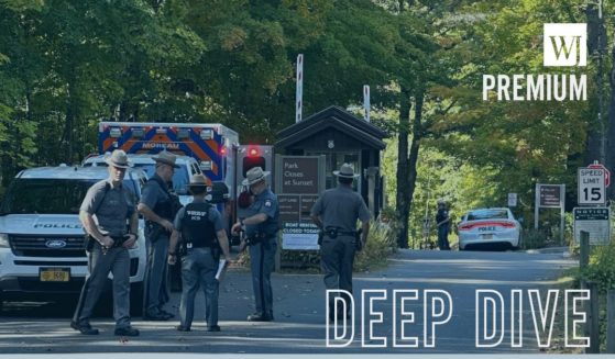 On Monday, police secure the entrance to Moreau Lake State Park in New York as they continue to search for a missing 9-year-old girl who was camping with her family over the weekend.