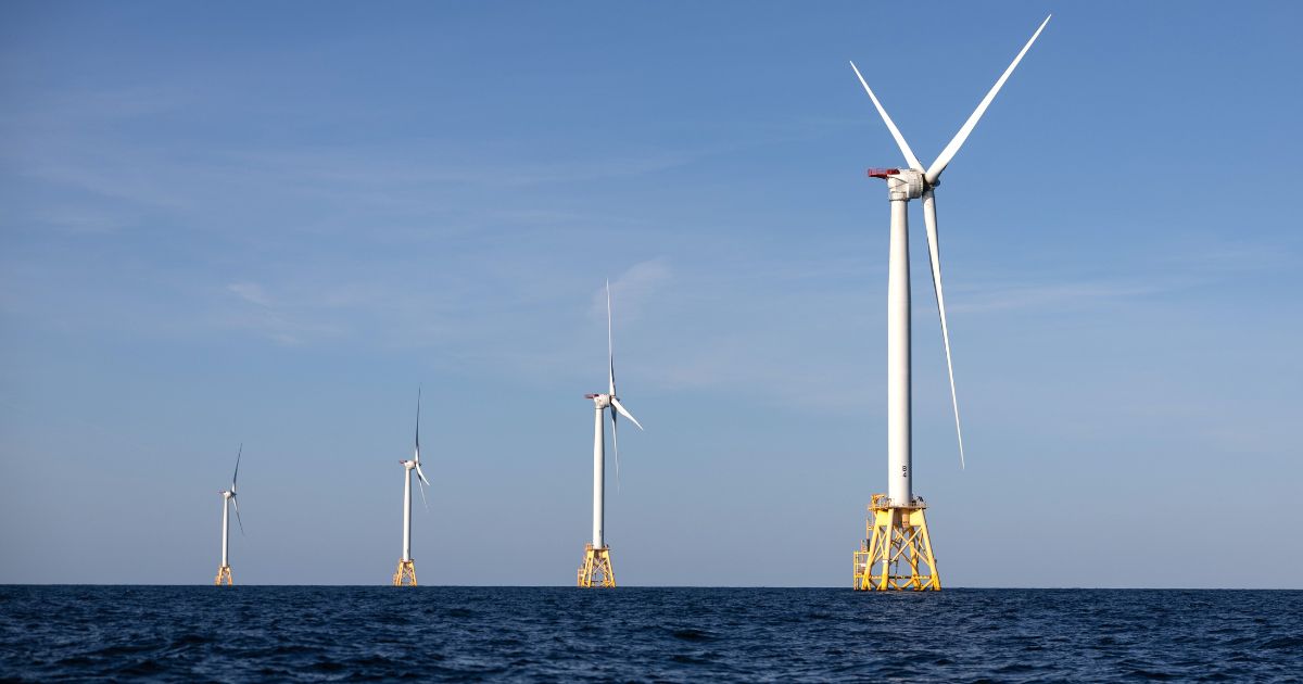 Turbines in the Block Island Wind Farm near Block Island, Rhode Island, are seen July 7, 2022.
