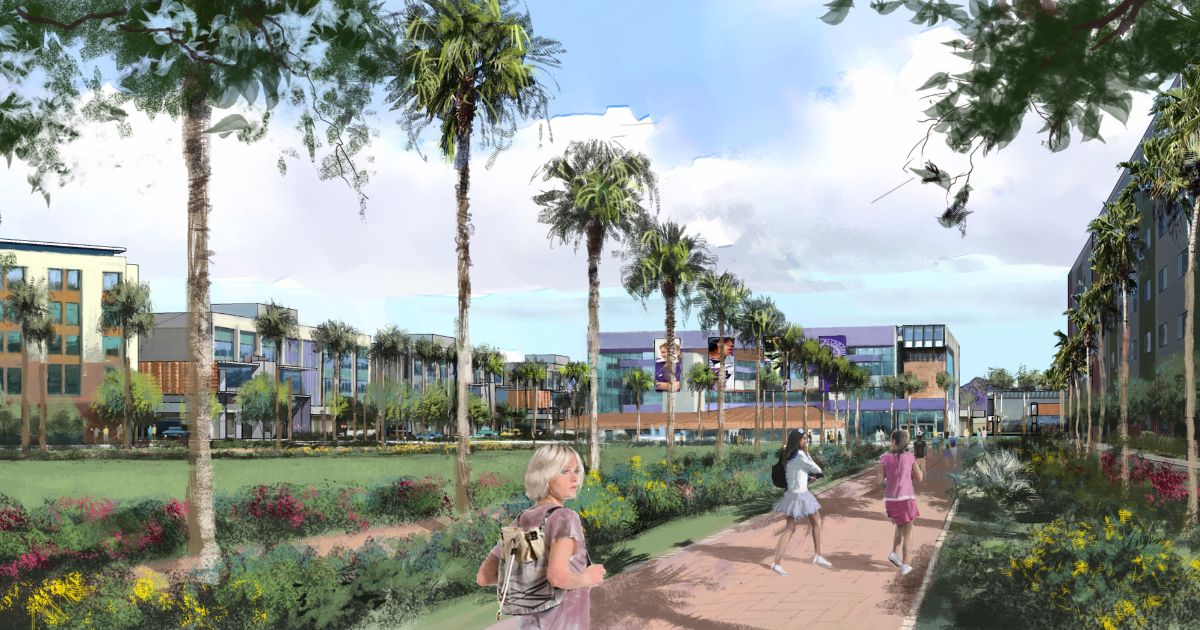 This image shows an artists rendering of Grand Canyon University in Phoenix, Arizona. The school announced on its website on Oct. 5 that it is being targeted by the federal government.
