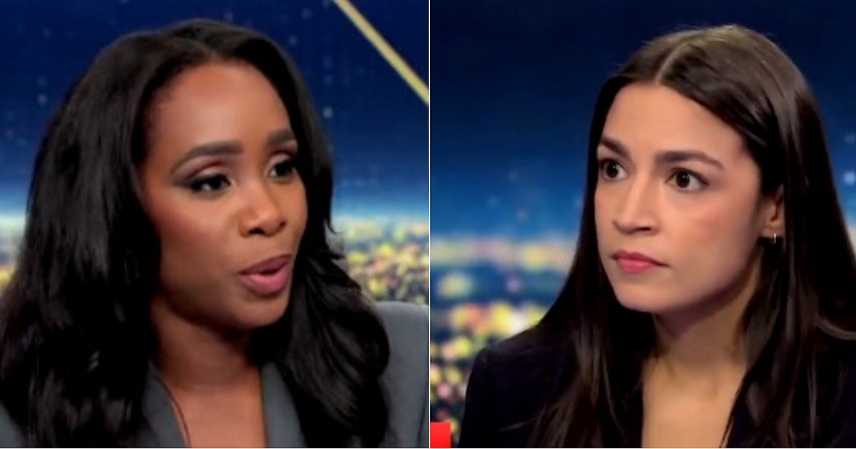 CNN's Abby Phillip, left, and Rep. Alexandria Ocasio-Cortez is on the right.