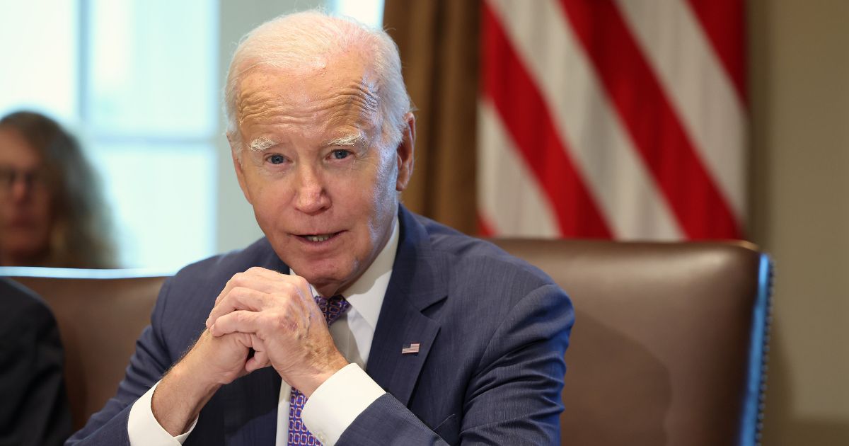 President Joe Biden holds a Cabinet meeting at the White House on Monday in Washington, D.C.