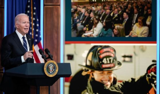 President Joe Biden delivers virtual remarks at the U.S. Fire Administrator's Summit on Fire Prevention & Control in the South Court Auditorium on the White House campus on Tuesday in Washington, D.C.