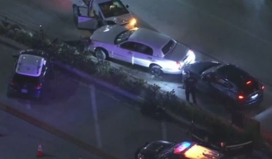 This Twitter screen shot shows the scene of a fatal vehicular accident in Long Beach, California.