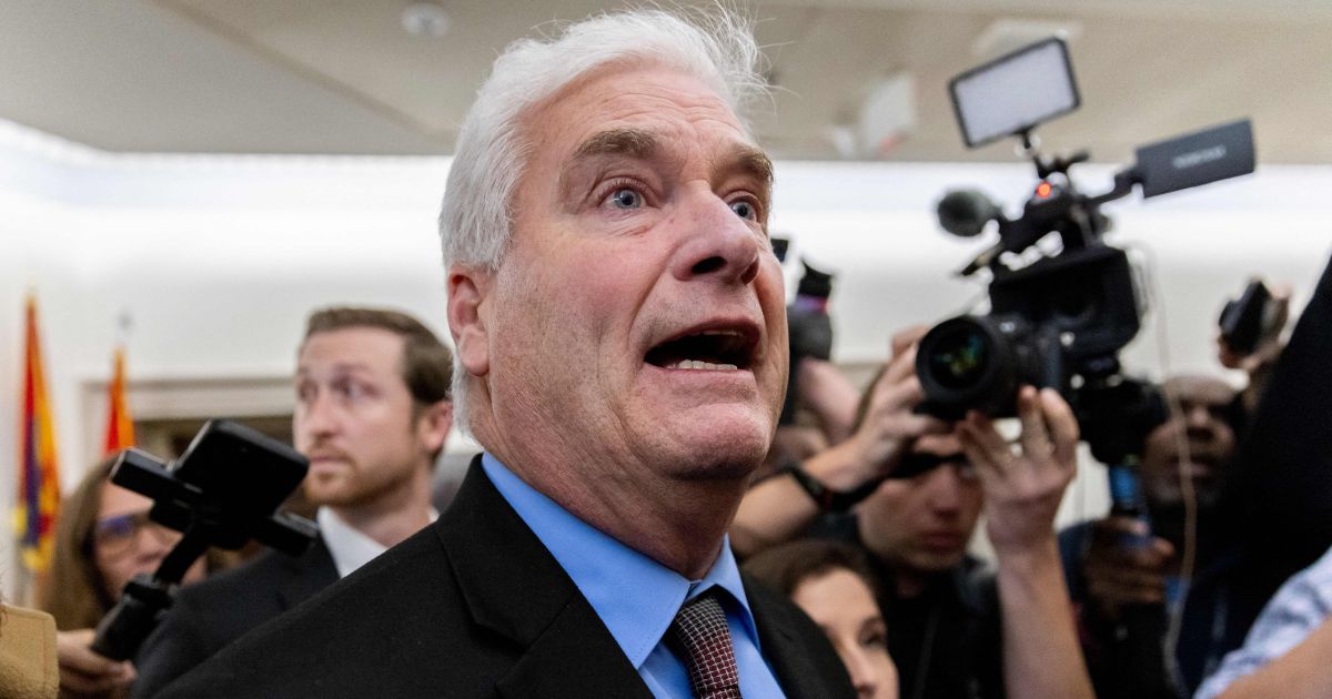 GOP Representative Tom Emmer of Minnesota departs a House Republicans caucus meeting at the Longworth House Office Building on Capitol Hill in Washington, D.C., on Monday.