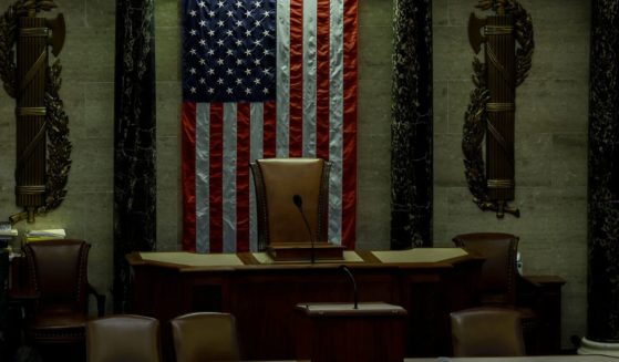 The Speaker's Chair sitting empty in the House Chambers