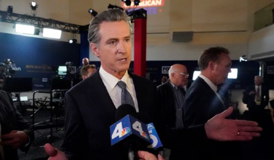 California Gov. Gavin Newsom, pictured Wednesday after the Republican presidential primary debate in Simi Valley, California.