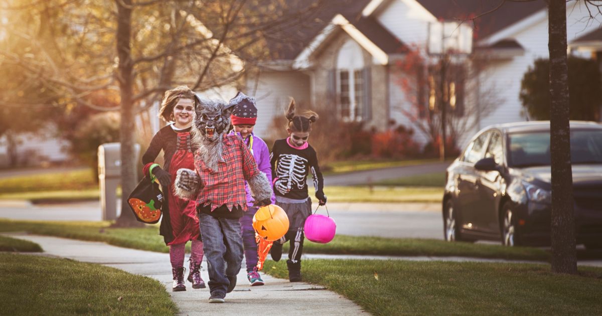 The above image is of children on Halloween.