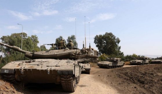 Israeli tanks in northern Israel.