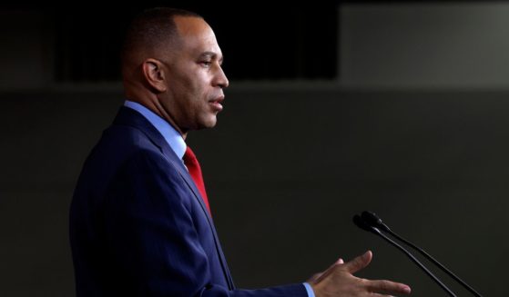 House Minority Leader Hakeem Jeffries of New York speaks at a press conference after the House of Representatives failed to elevate Rep. Jim Jordan to Speaker of the House for a third time at the U.S. Capitol on Friday in Washington, D.C.