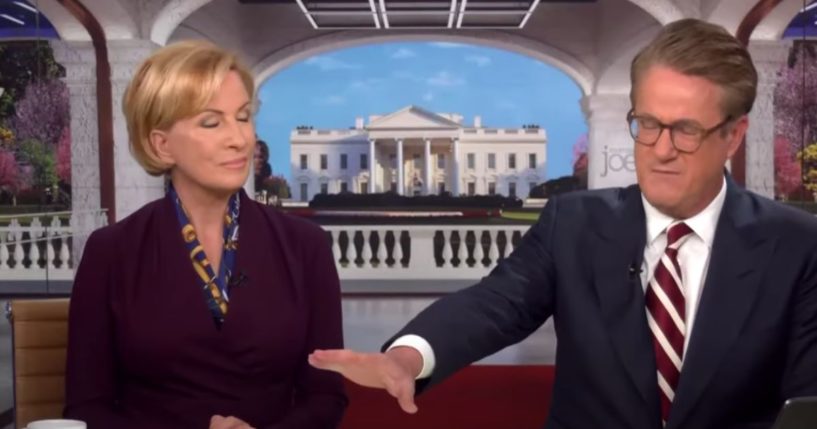 This YouTube screen shot shows Joe Scarbarough and Mika Brzezinski reacting to recent presidential polling data.