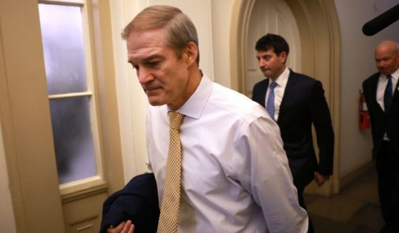 GOP Rep. Jim Jordan of Ohio walks to the House chambers ahead of today's planned vote for Speaker of the House in the House of Representatives at the U.S. Capitol on Tuesday in Washington, D.C.