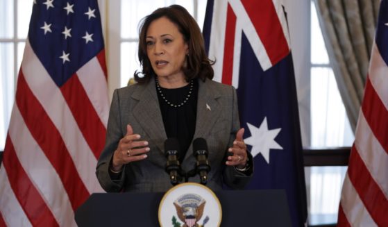 Vice President Kamala Harris, pictured at the State Department during an Oct. 26 event.