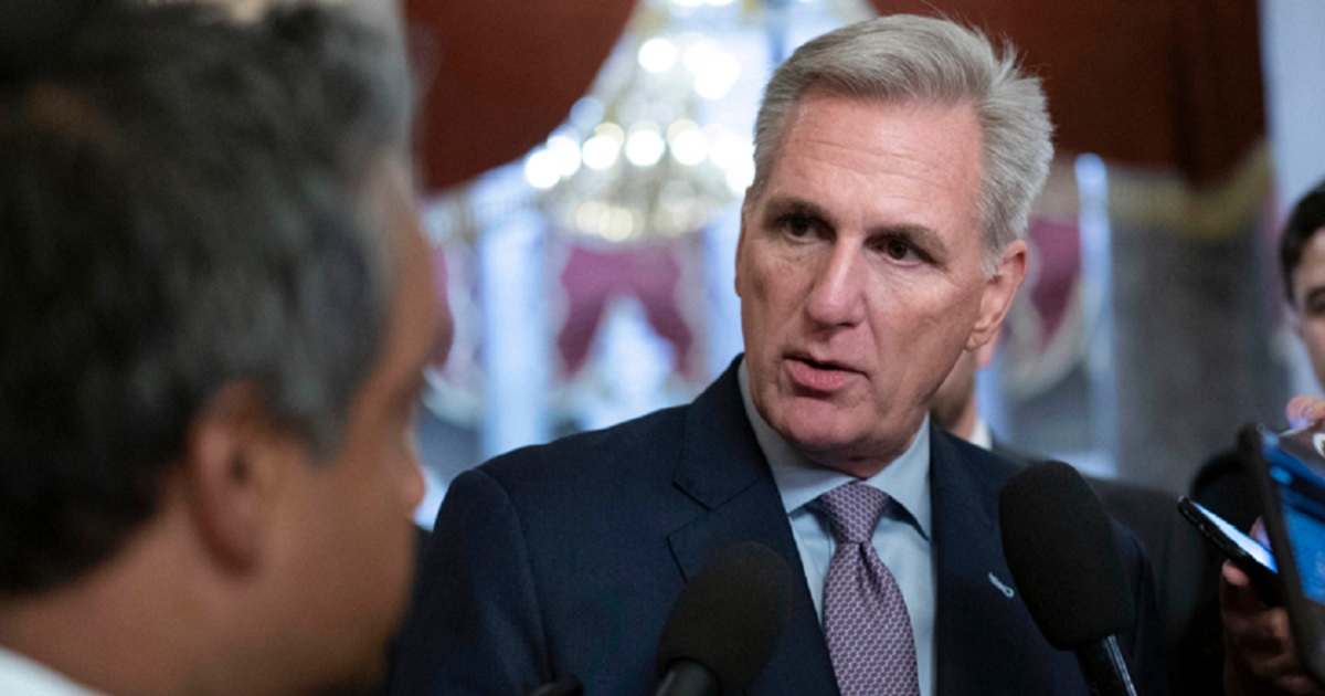 Former House Speaker Kevin McCarthy is pictured in an Oct. 18 file photo in the Capitol. The California Republican picked up a primary challenger on Monday.