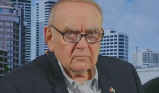 Business billioniare Leon Cooperman glowers while being interviewed by Fox Business host Liz Claman on Wednesday. (Claman is not pictured.)