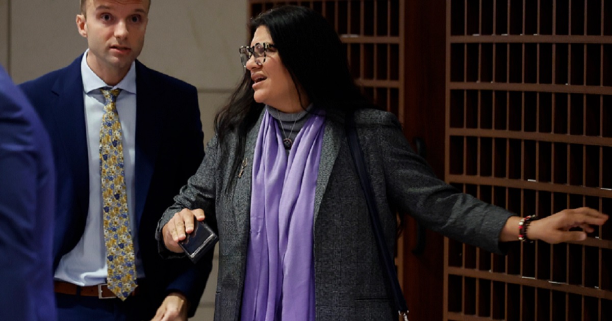 Michigan Democratic Rep. Rashida Tlaib is pictured in the Capitol on Wednesday.