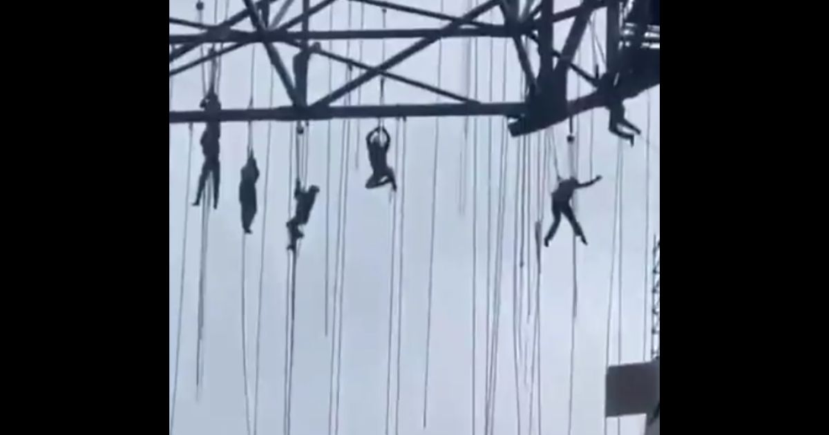 Scaffolding collapsed in Sao Paulo, Brazil, leaving several construction workers hanging by ropes.