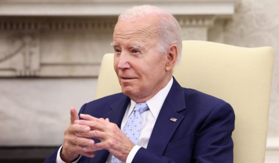 U.S. President Joe Biden delivers remarks during a meeting on Ukraine in the Oval Office on October 05, 2023 in Washington, DC.