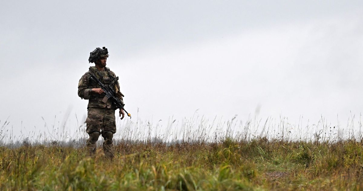 A U.S. soldier patrols during an exercise at the Hohenfels training area in southern Germany on Tuesday.