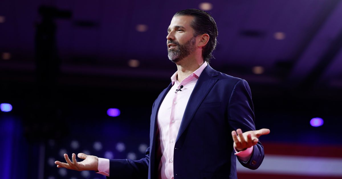 Donald Trump Jr. speaks during the annual Conservative Political Action Conference (CPAC) at the Gaylord National Resort Hotel And Convention Center on March 3 in National Harbor, Maryland.