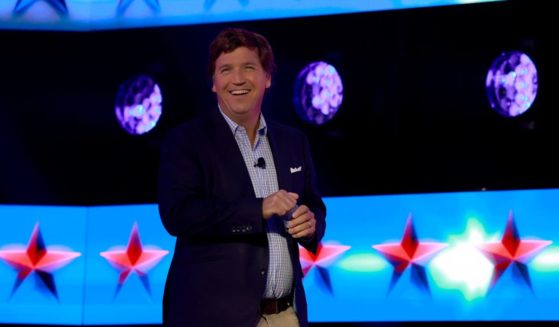 Tucker Carlson speaks at the Turning Point Action conference on July 15 in West Palm Beach, Florida.
