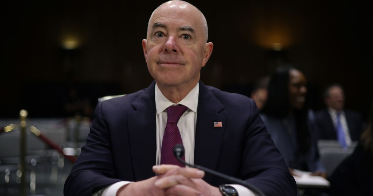 Secretary of Homeland Security Alejandro Mayorkas waits for the beginning of a hearing before the Senate Appropriations Committee in Washington, D.C., on Wednesday.