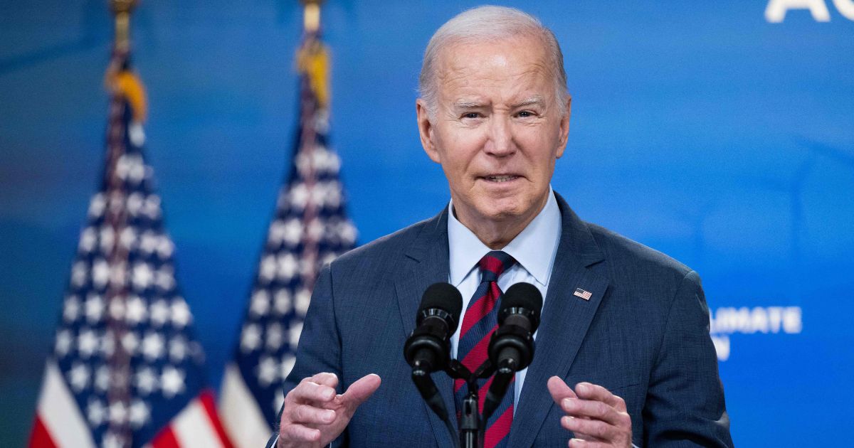 President Joe Biden speaks in the South Court Auditorium of the White House in Washington on Tuesday.