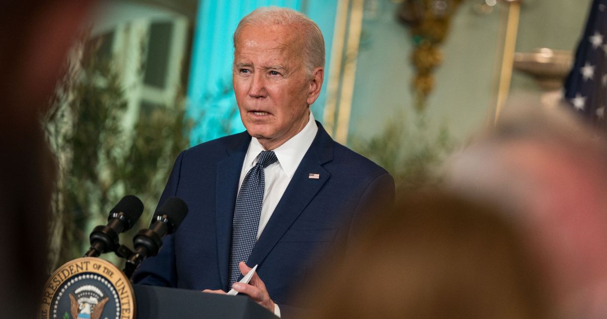President Joe Biden speaks during a news conference at the Filoli Estate in Woodside, California, on Wednesday.
