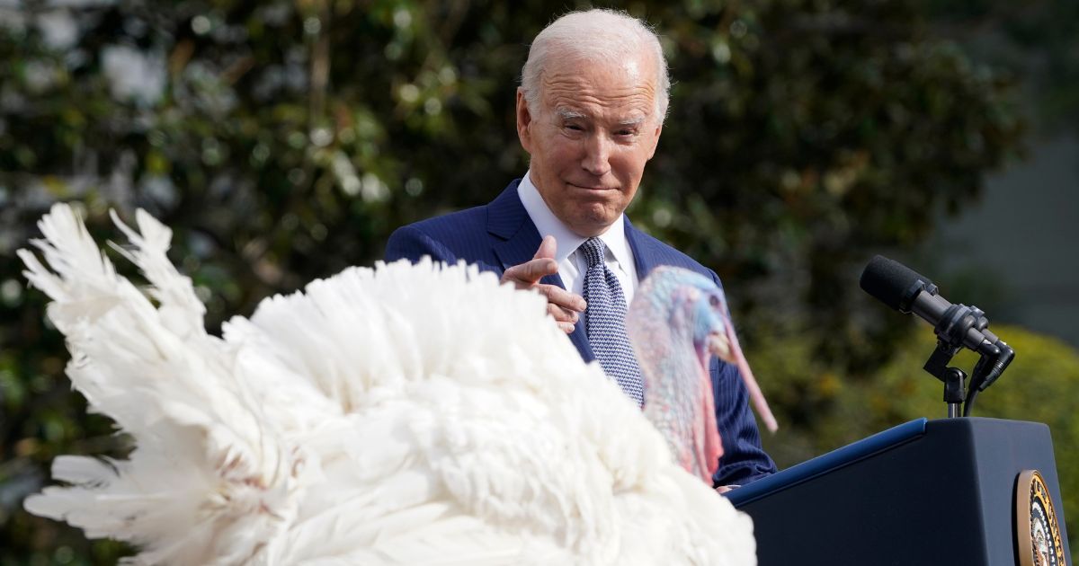 Biden’s Attempted Joke During Thanksgiving Turkey Pardon Is a Real Head-Scratcher