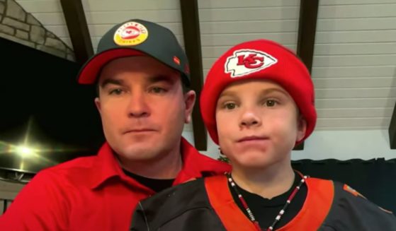After being accused of "racism" during an NFL game on Nov. 26, 9-year-old Holden Armenta, right, and his father Bubba Armenta, left, appeared on "Jesse Watters Primetime" on Wednesday to tell his story.