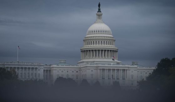 The U.S. Capitol in Washington, D.C., is surrounded by fog.