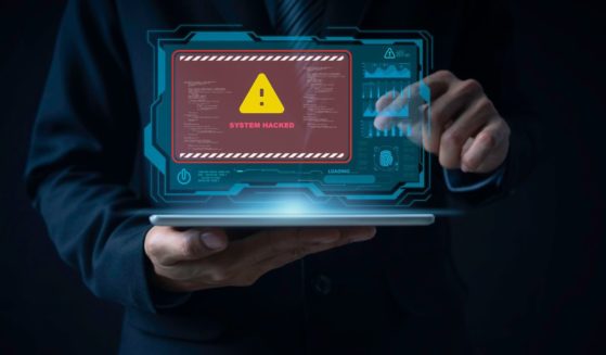 A computer displays an alert in this stock image.