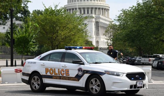 A Capitol Police car sits outside the Capitol in Washinton, D.C., on Aug. 2. On Thursday, Washington surpassed 900 carjackings in one ear, up 100 percent from last year.