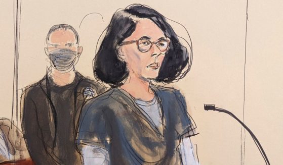 In this courtroom sketch, Ghislaine Maxwell gives a statement in federal court in New York on June 28, 2022.