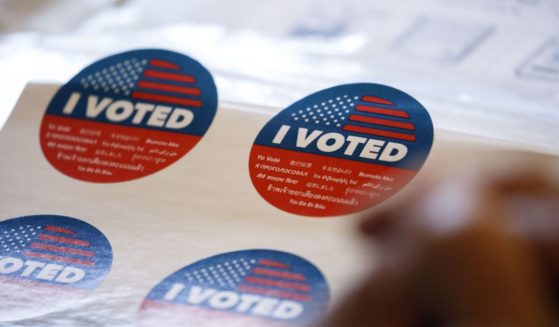 "I Voted" stickers are pictured at a polling station in California. It is important to remember to vote, as one Republican in Virginia just won her race by 74 votes.