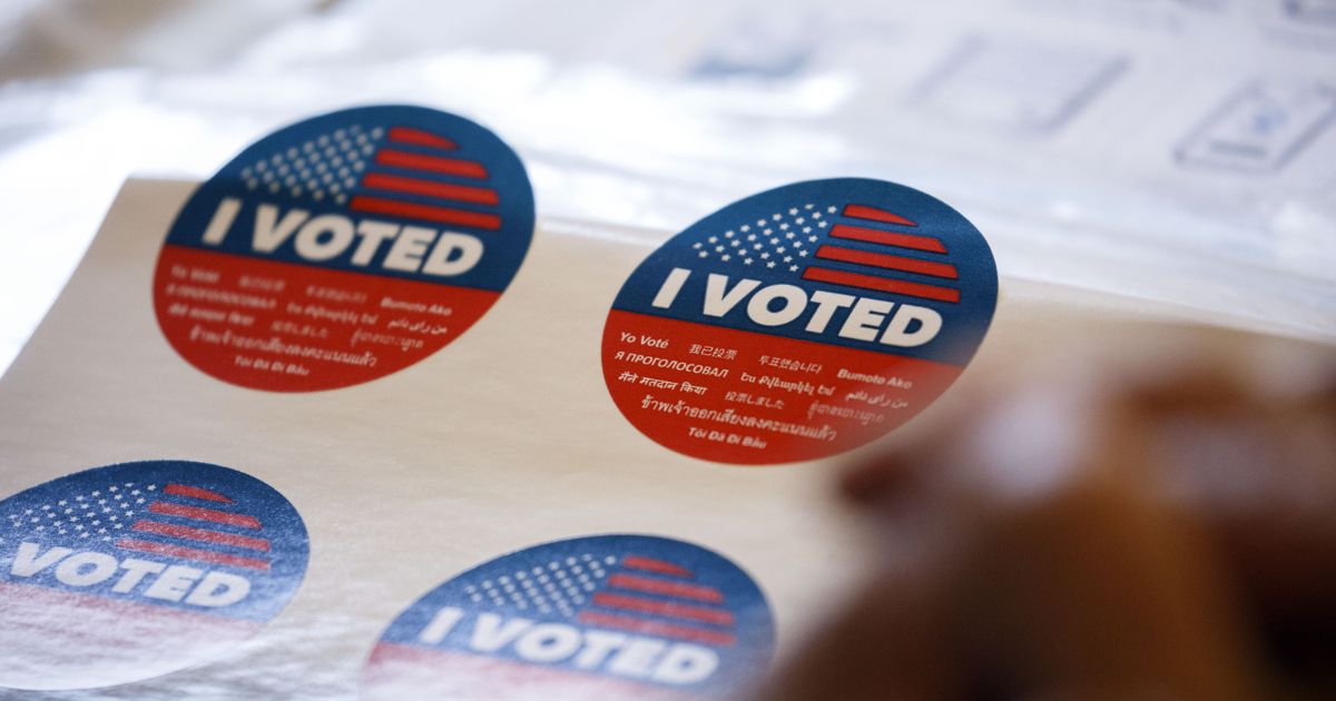 "I Voted" stickers are pictured at a polling station in California. It is important to remember to vote, as one Republican in Virginia just won her race by 74 votes.
