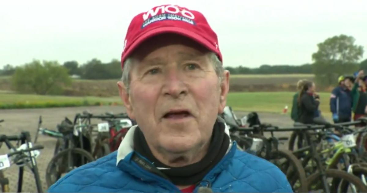 Former President George W. Bush hosts a bike ride for veterans on Friday in Crawford, Texas.