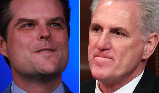Rep. Matt Gaetz, left, has filed an ethics complaint against former Speaker of the House Kevin McCarthy for allegedly assaulting another member of the Republican House caucus on Tuesday.