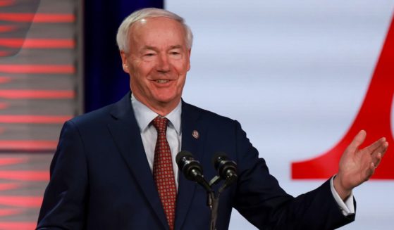 Former Arkansas Gov. Asa Hutchinson speaks during the Florida Freedom Summit at the Gaylord Palms Resort in Kissimmee, Florida, on Saturday.