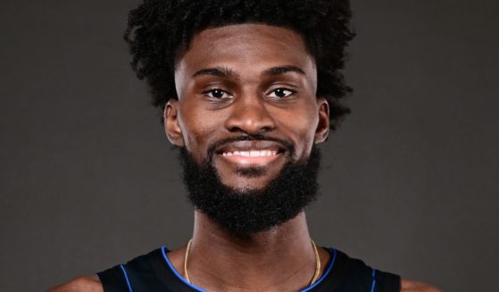 Jonathan Isaac of the Orlando Magic poses for a portrait during the 2023-2024 Orlando Magic Media Day in Orlando, Florida, on Oct. 2. Isaac has announced his "Judah 1" line of basketball shoes, which will allow Christians to wear Bible verses on their athletic shoes.