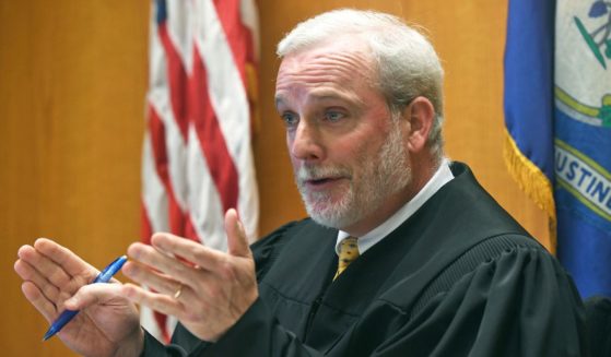 Judge William Clark presides over a hearing in Bridgeport Superior Court in Bridgeport, Connecticut on Sept. 25.