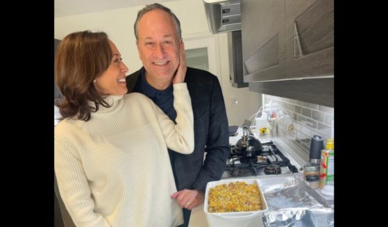 Vice President Kamala Harris drew criticism after she posted a picture of herself and her husband on Thanksgiving.