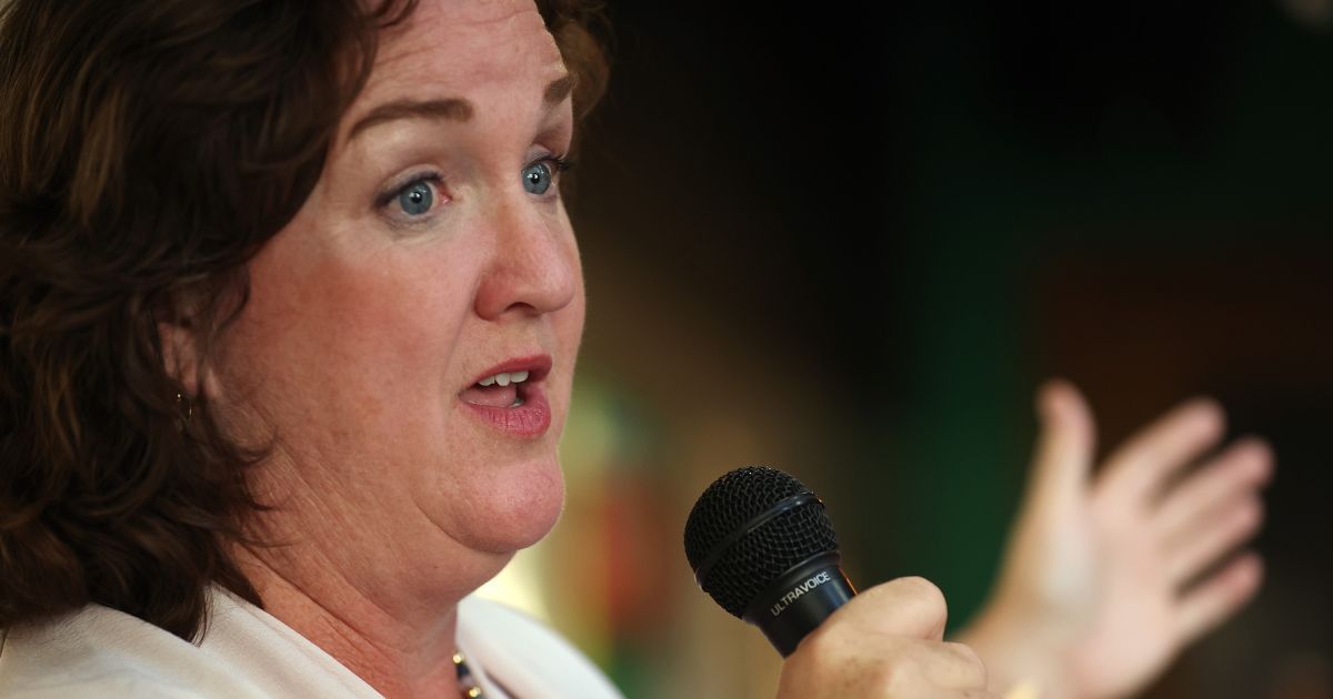 California Democratic Senate candidate and U.S. Rep. Katie Porter speaks during an event at Black Hammer Brewing Co. in San Francisco on May 8.