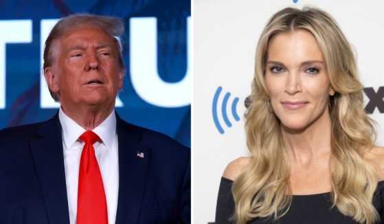 Former President Donald Trump looks on during an event on Nov. 4 in Kissimmee, Florida. Megyn Kelly visits the SiriusXM studios on Oct. 11 in New York City.