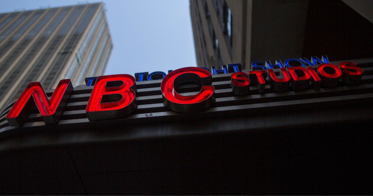 the NBC logo at their television studios